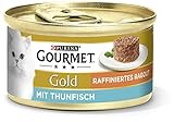 PURINA GOURMET Gold Raffiniertes Ragout Katzenfutter nass, mit Thunfisch, 12er Pack (12 x 85g)