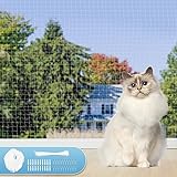 Aystkniet Katzennetz für Balkon Transparent 6 × 3M, 2,5 × 2,5cm Maschengröße Katzenschutznetz...
