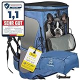 Wanderpfote Trekking Hunderucksack bis 10kg zum Wandern - Größe M, Farbe Blau - Premium Rucksack...