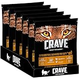 CRAVE Katzenfutter - getreidefreies, proteinreiches Trockenfutter in Truthahn und Huhn - 6 Beutel (6...