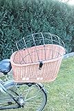 Marcus´ Weidenhandel Hundefahrradkorb für Gepäckträger aus Weide mit Metallgitter und Kissen...