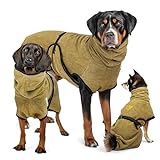 Rudelkönig Hundebademantel aus 100% Baumwolle - Saugstarker Bademantel für mittelgroße und große...